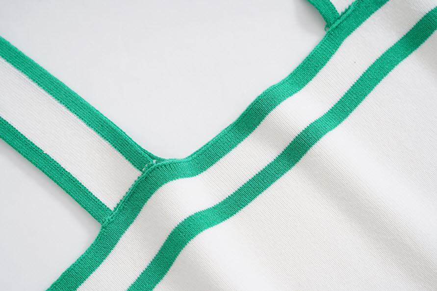 White Wide Strap Square Collar Top