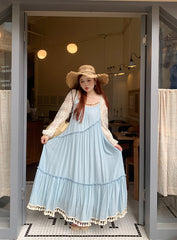 Loose Blue Summer Maxi Dress