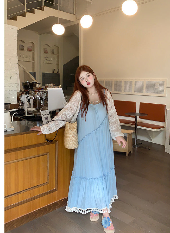 Loose Blue Summer Maxi Dress