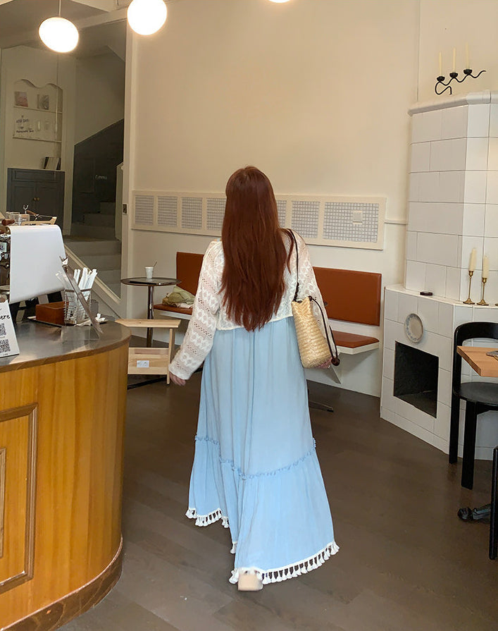 Loose Blue Summer Maxi Dress