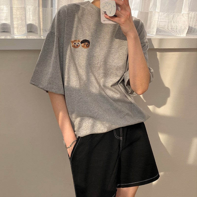 Loose Fit Bear Print T-Shirt