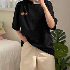 Loose Fit Bear Print T-Shirt