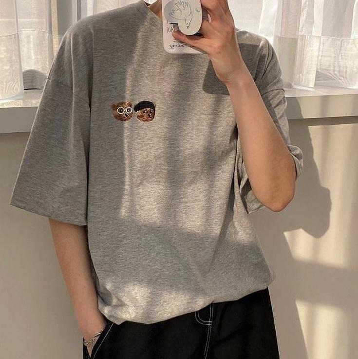 Loose Fit Bear Print T-Shirt
