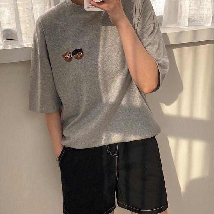 Loose Fit Bear Print T-Shirt