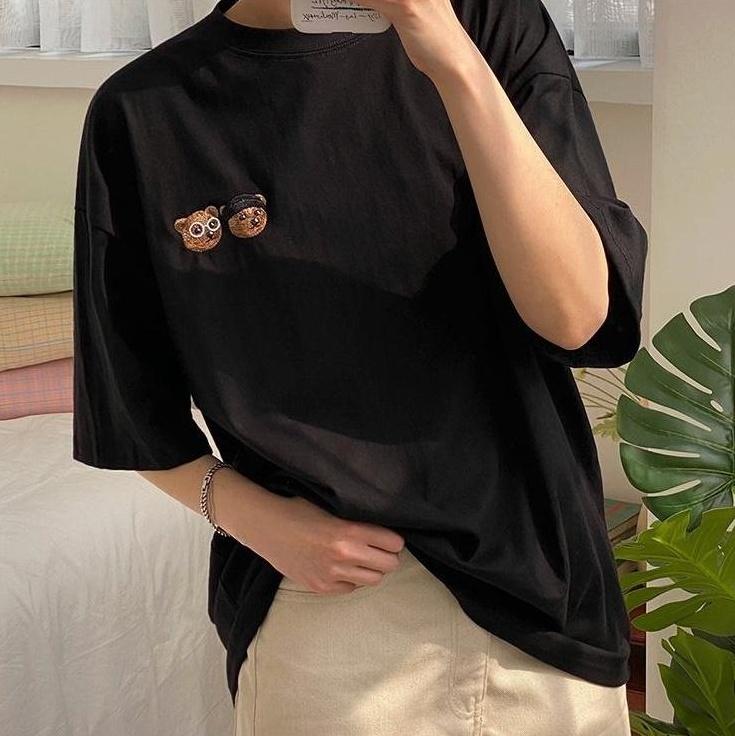 Loose Fit Bear Print T-Shirt