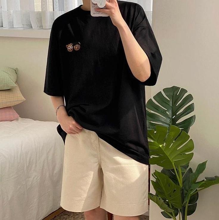 Loose Fit Bear Print T-Shirt