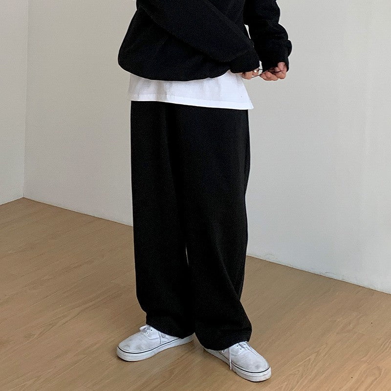 Loose Fit Casual Sports Pants Black Gray