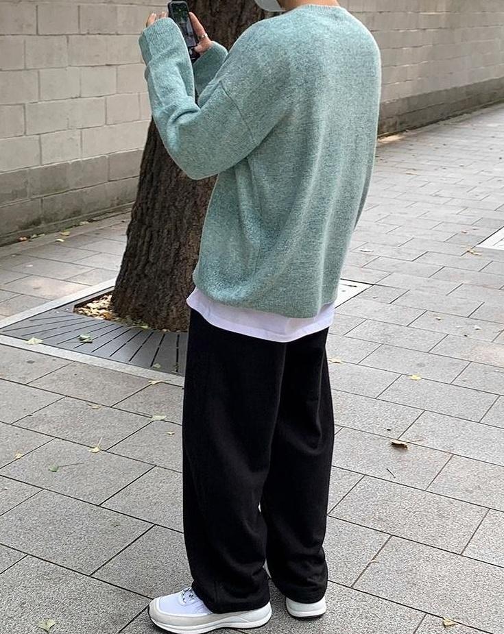 Loose Fit Casual Sports Pants Black Gray