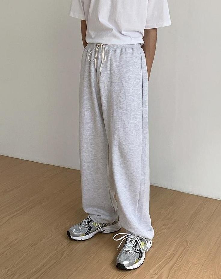 Loose Fit Casual Sports Pants Black Gray