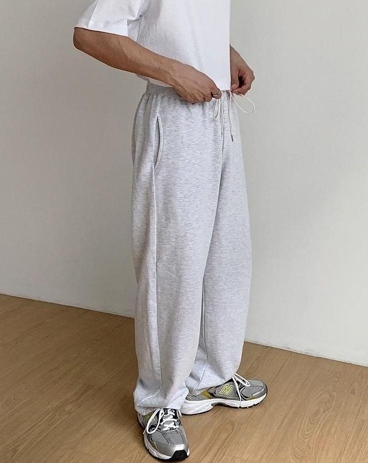 Loose Fit Casual Sports Pants Black Gray
