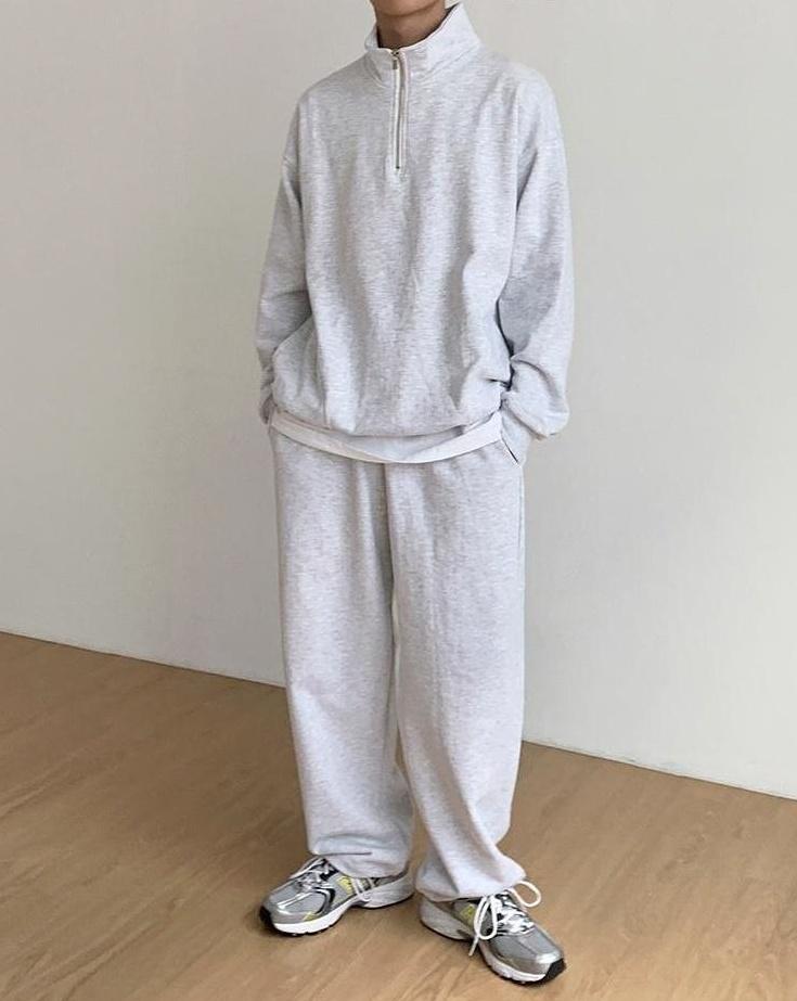 Loose Fit Casual Sports Pants Black Gray