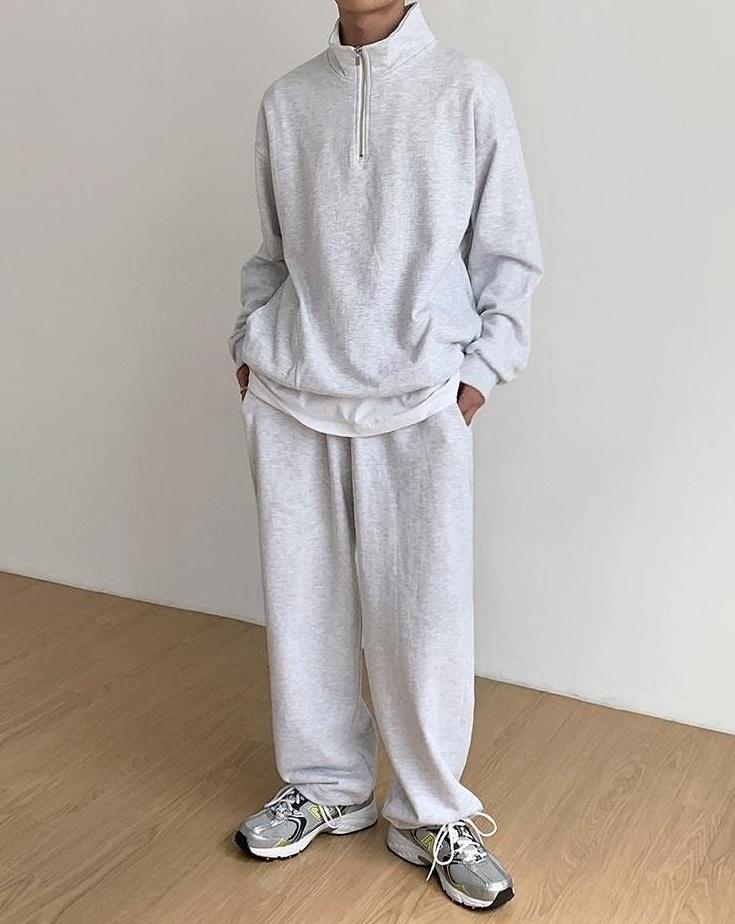 Loose Fit Casual Sports Pants Black Gray