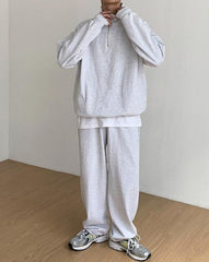 Loose Fit Casual Sports Pants Black Gray