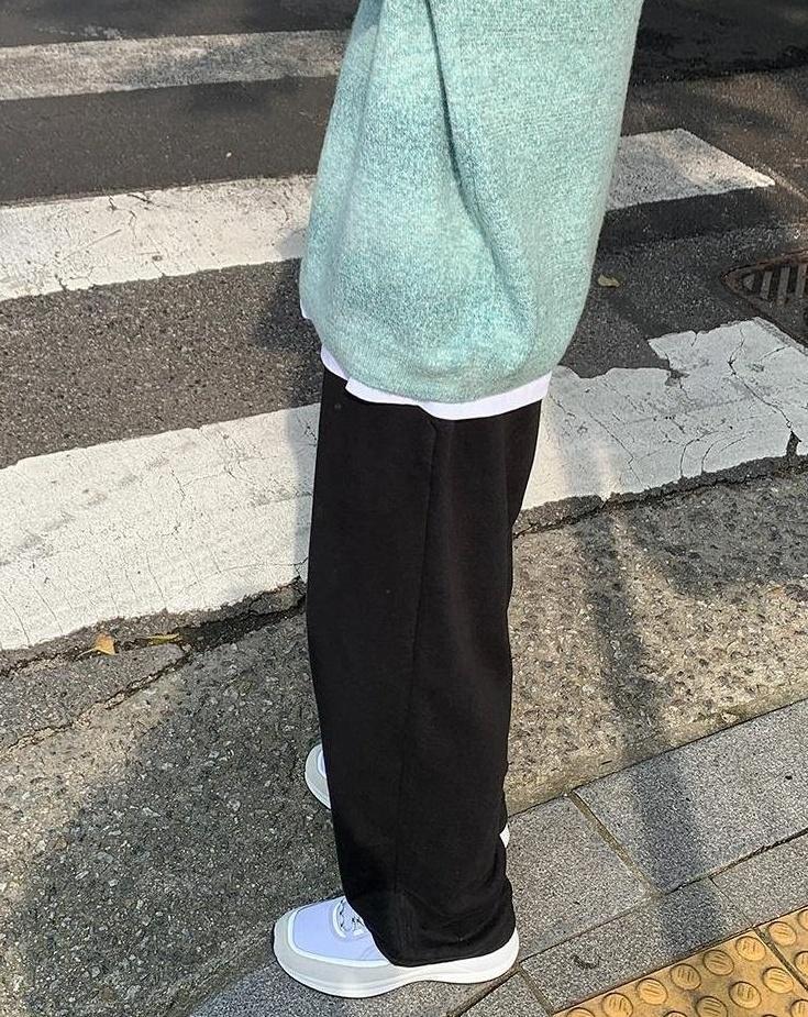 Loose Fit Casual Sports Pants Black Gray