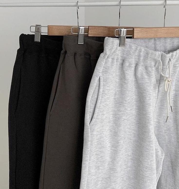 Loose Fit Casual Sports Pants Black Gray