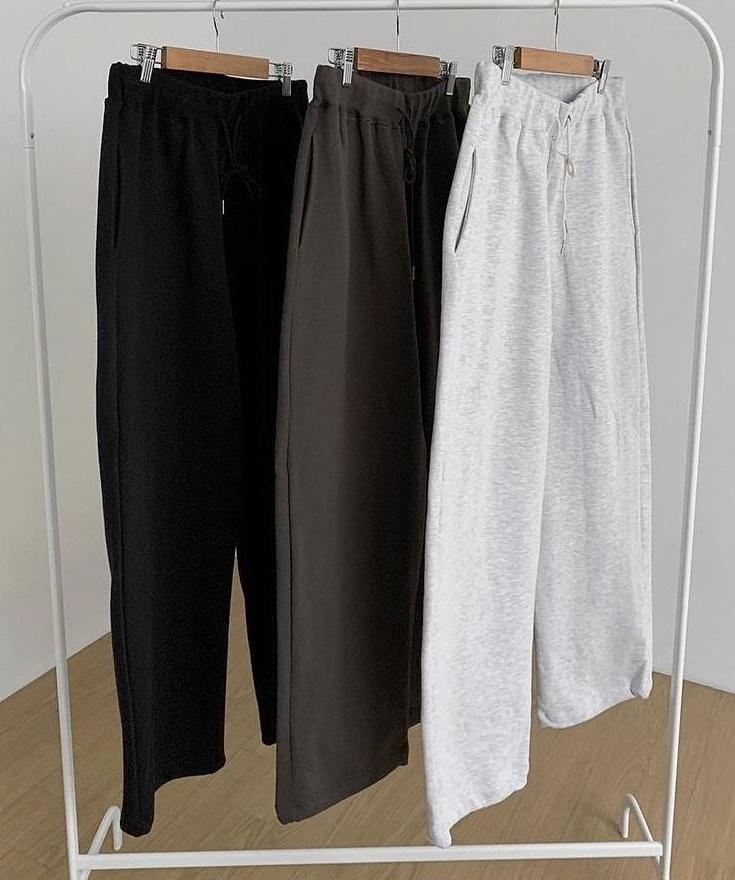 Loose Fit Casual Sports Pants Black Gray