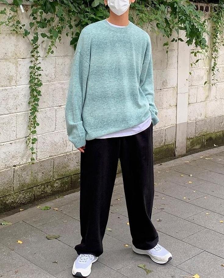 Loose Fit Casual Sports Pants Black Gray