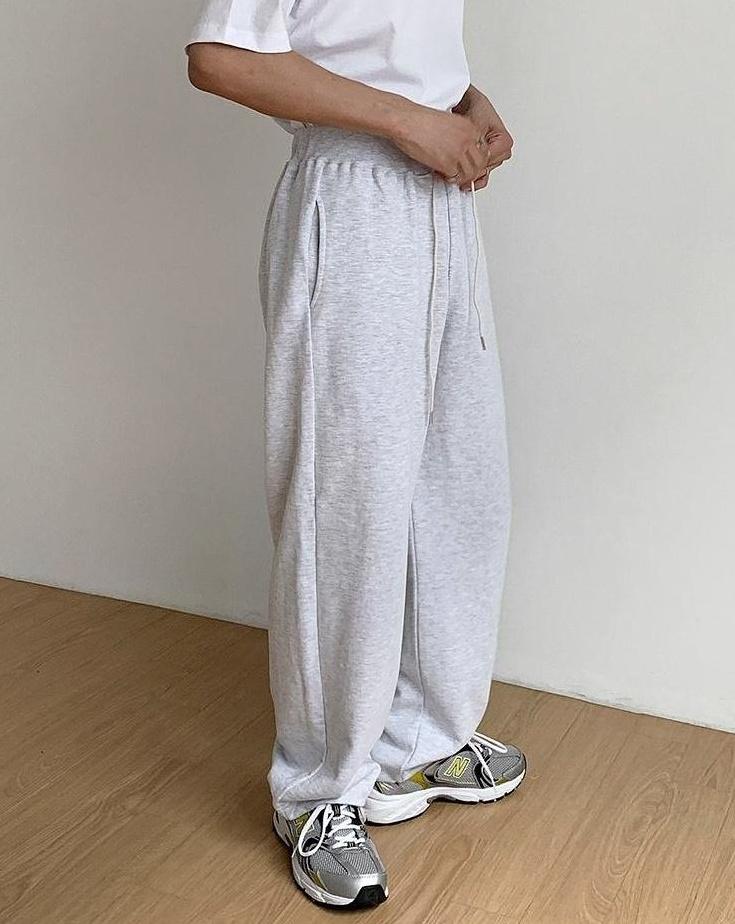 Loose Fit Casual Sports Pants Black Gray