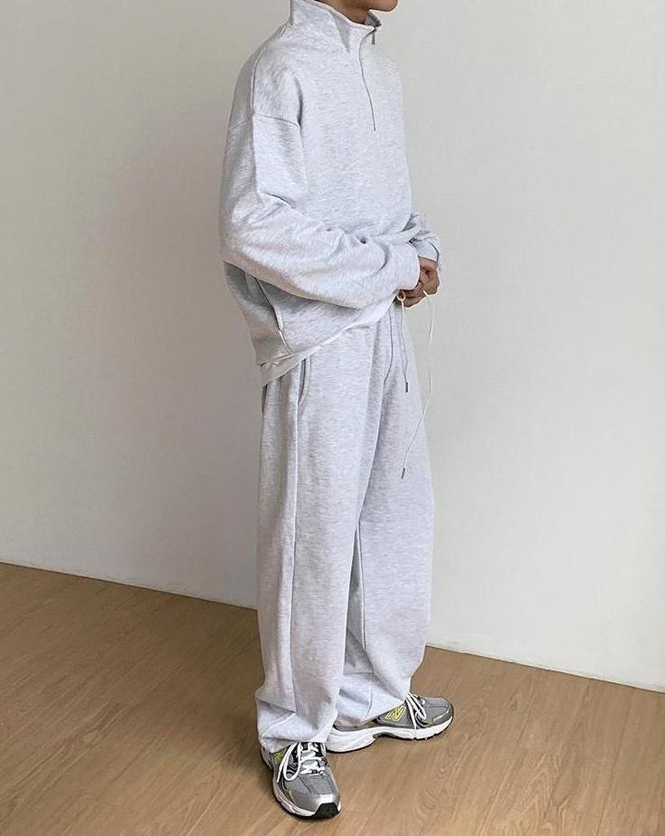 Loose Fit Casual Sports Pants Black Gray