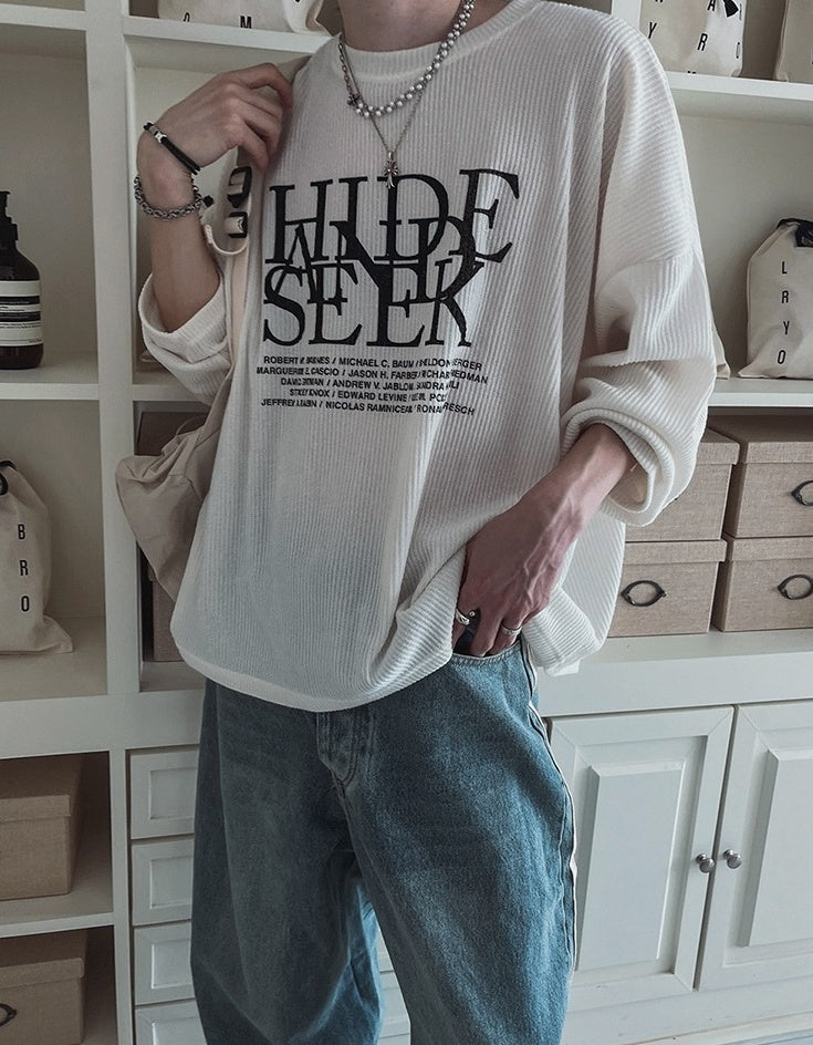 Loose Fit Crewneck Sweatshirt With Letter Print