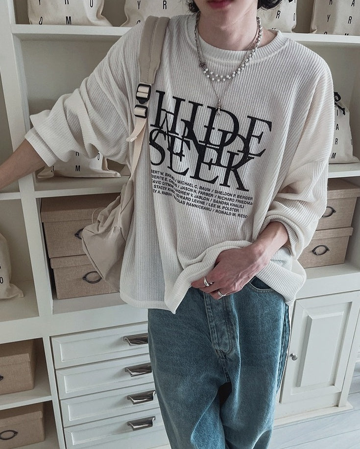 Loose Fit Crewneck Sweatshirt With Letter Print