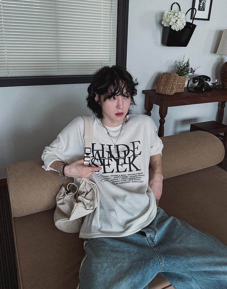 Loose Fit Crewneck Sweatshirt With Letter Print