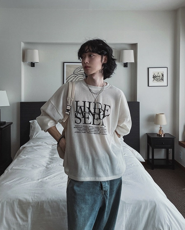 Loose Fit Crewneck Sweatshirt With Letter Print