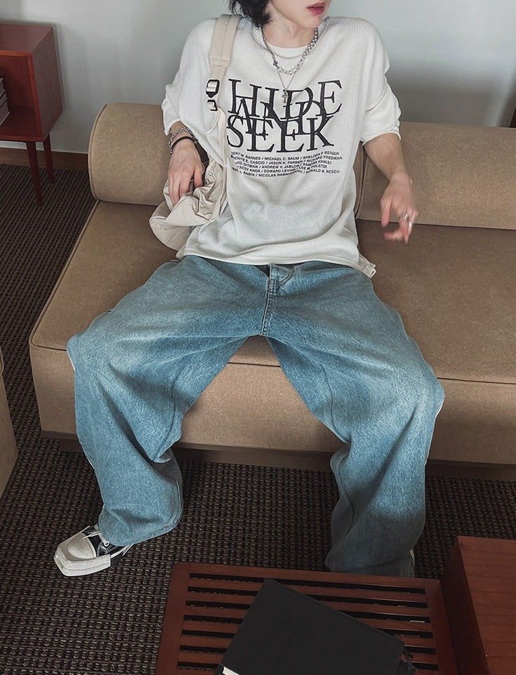 Loose Fit Crewneck Sweatshirt With Letter Print