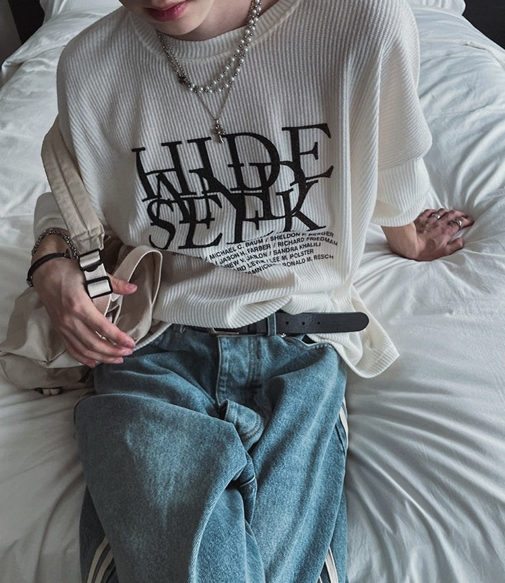 Loose Fit Crewneck Sweatshirt With Letter Print