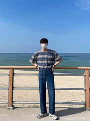 Loose Fit Denim Casual Pants