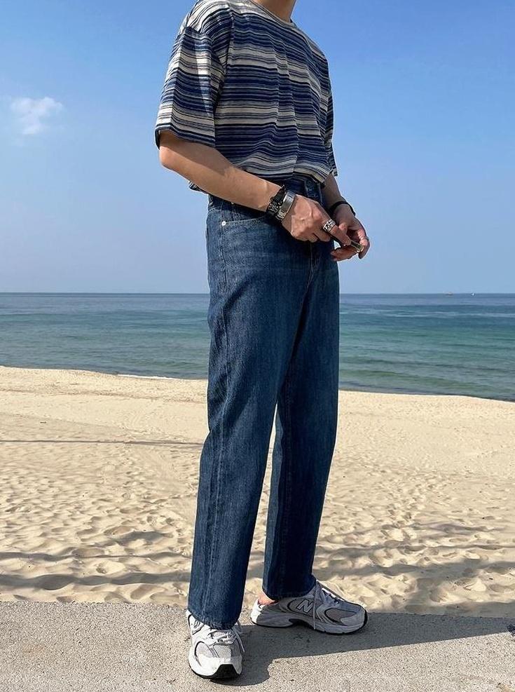 Loose Fit Denim Casual Pants