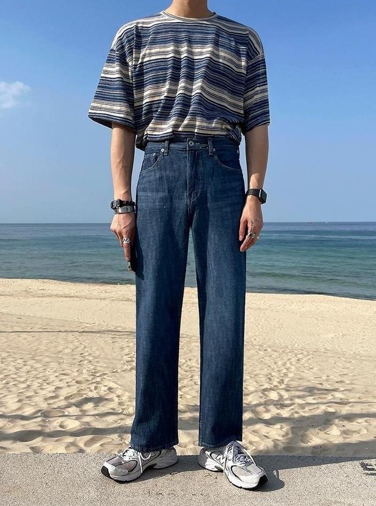 Loose Fit Denim Casual Pants