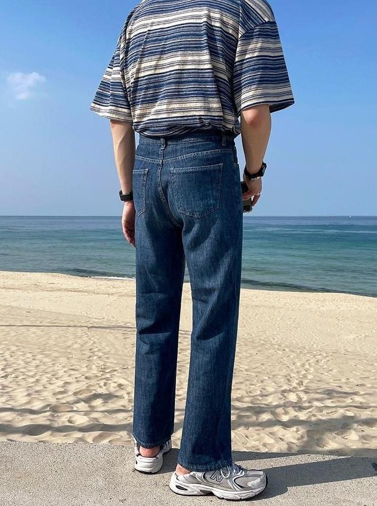 Loose Fit Denim Casual Pants