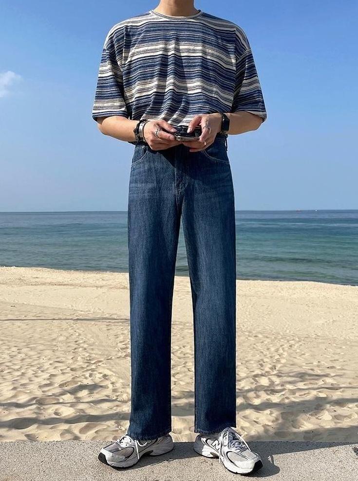 Loose Fit Denim Casual Pants