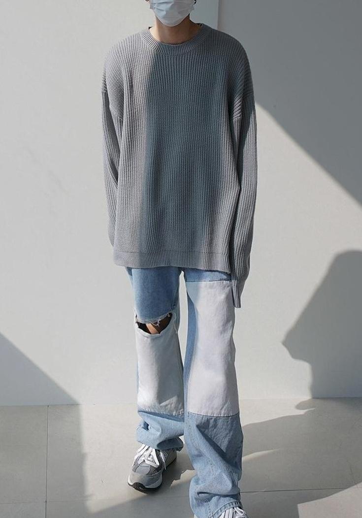 Loose Fit Patchwork Jeans
