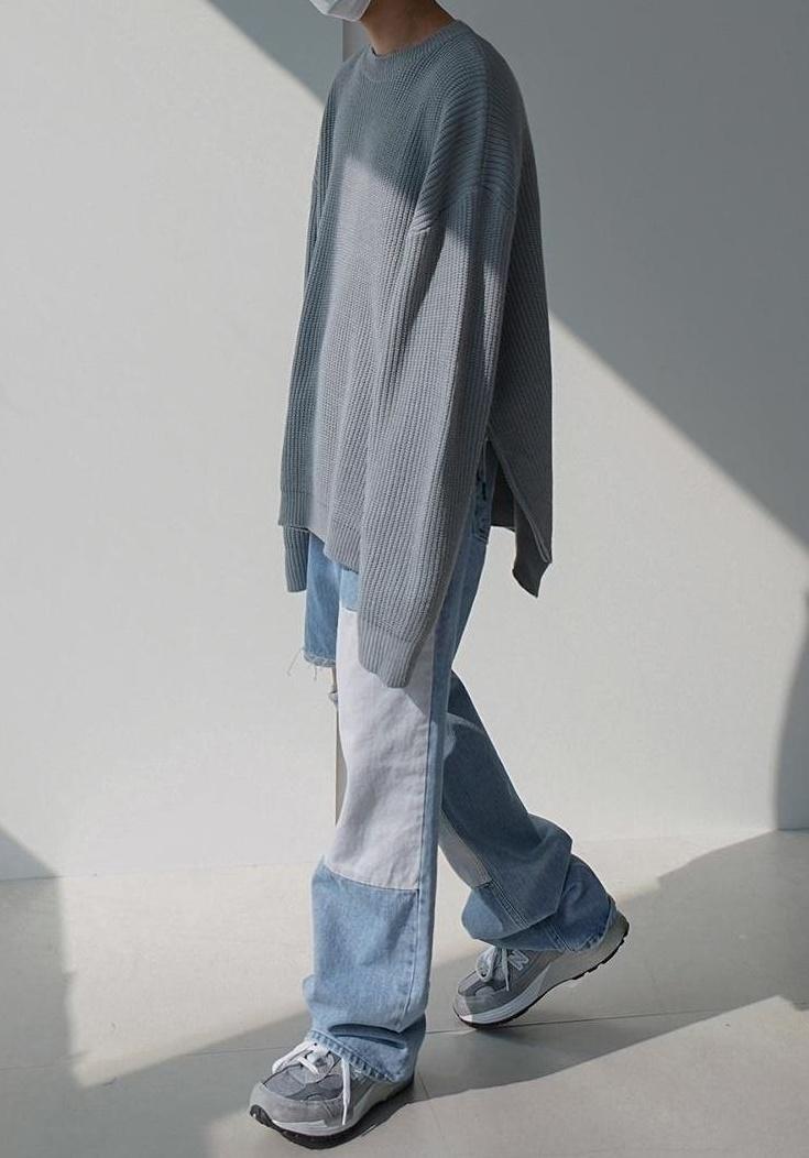 Loose Fit Patchwork Jeans