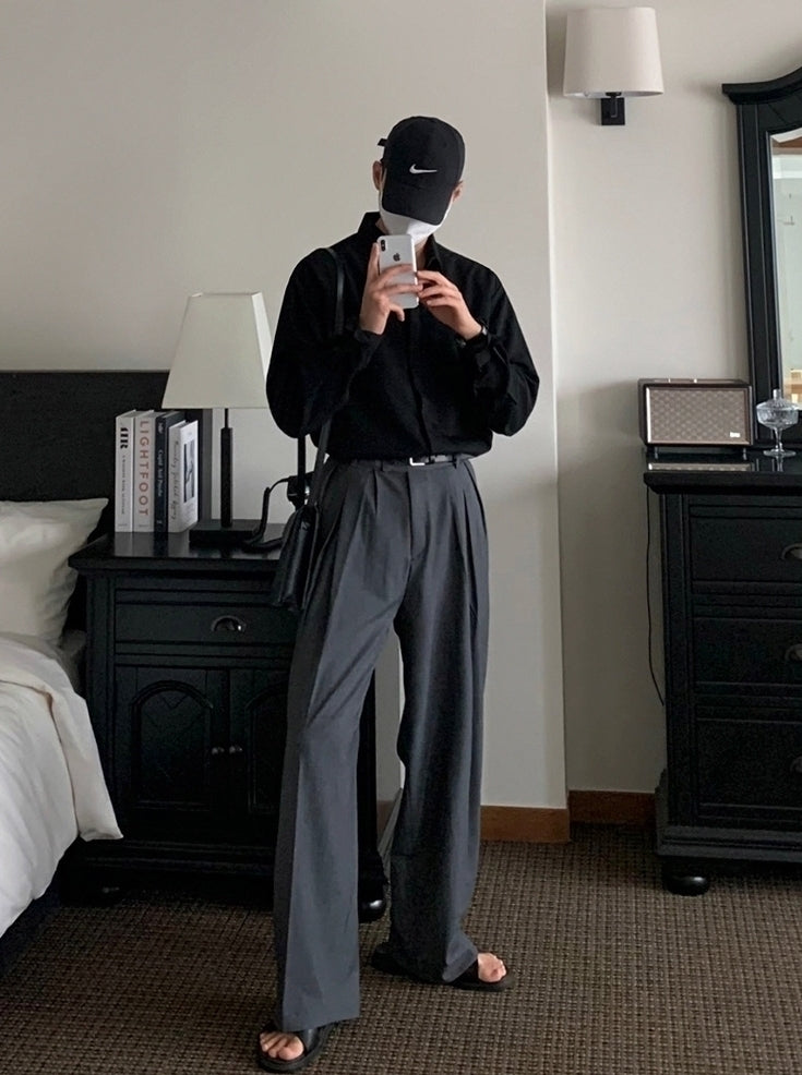 Loose Fit Wideleg Casual Trousers
