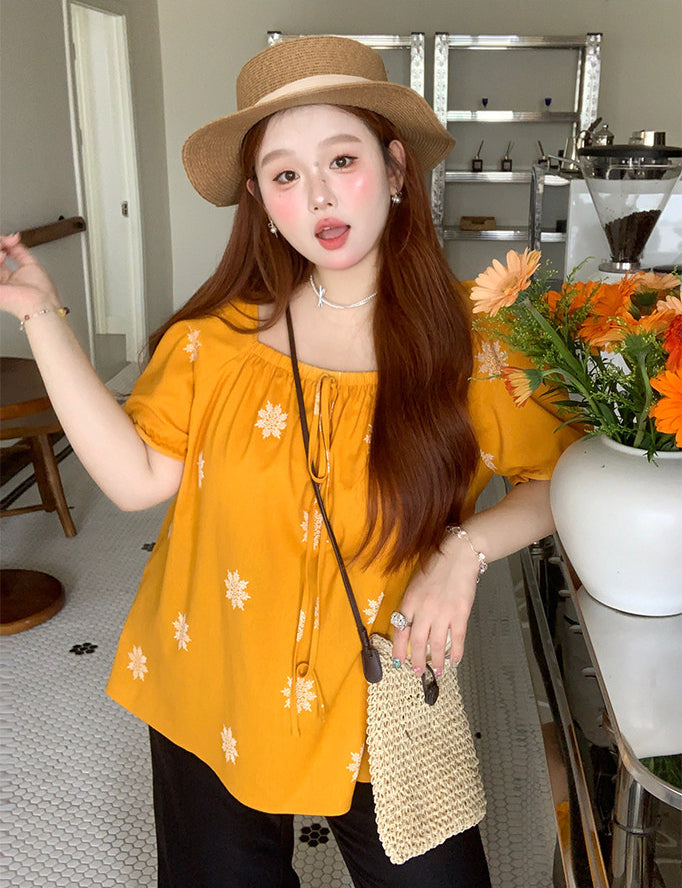 Loose Printed Vintage Blouse
