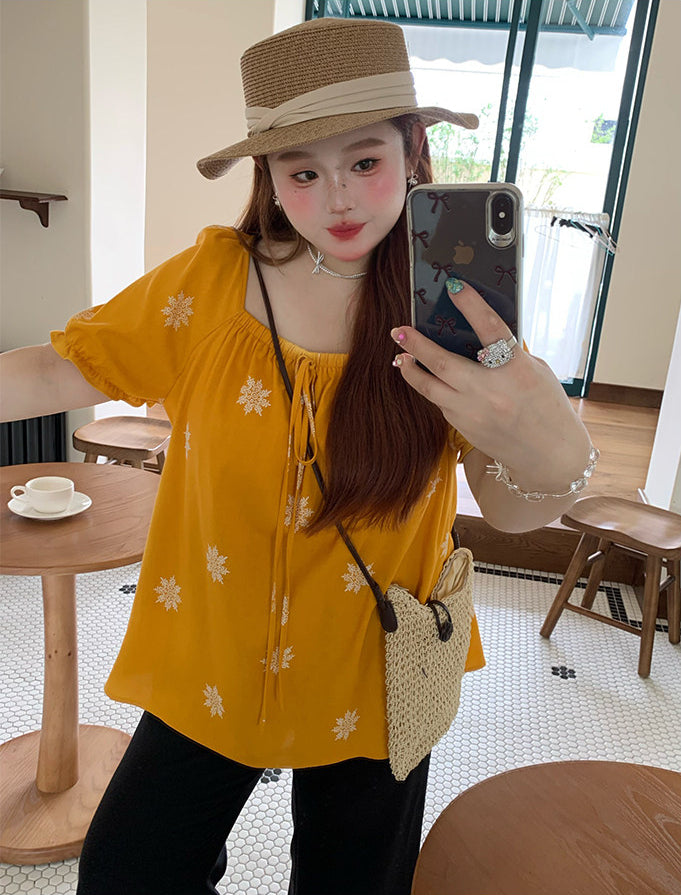 Loose Printed Vintage Blouse