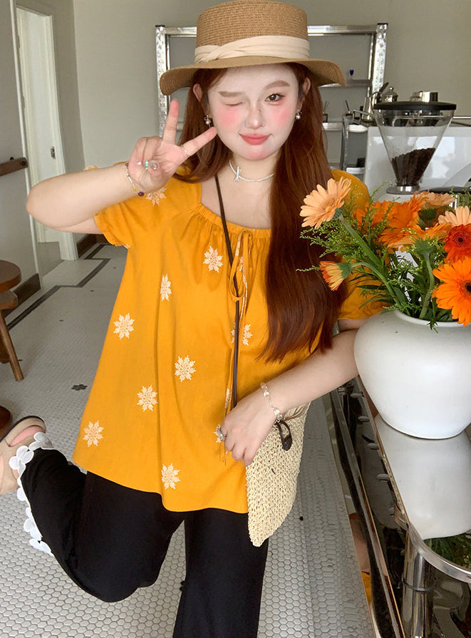 Loose Printed Vintage Blouse