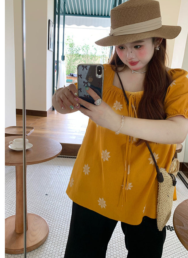 Loose Printed Vintage Blouse