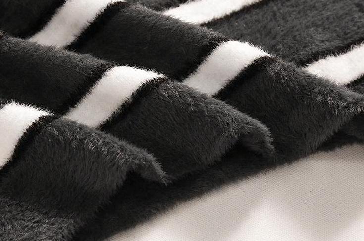 Luxury Striped Knit Sweater In Mink Fleece