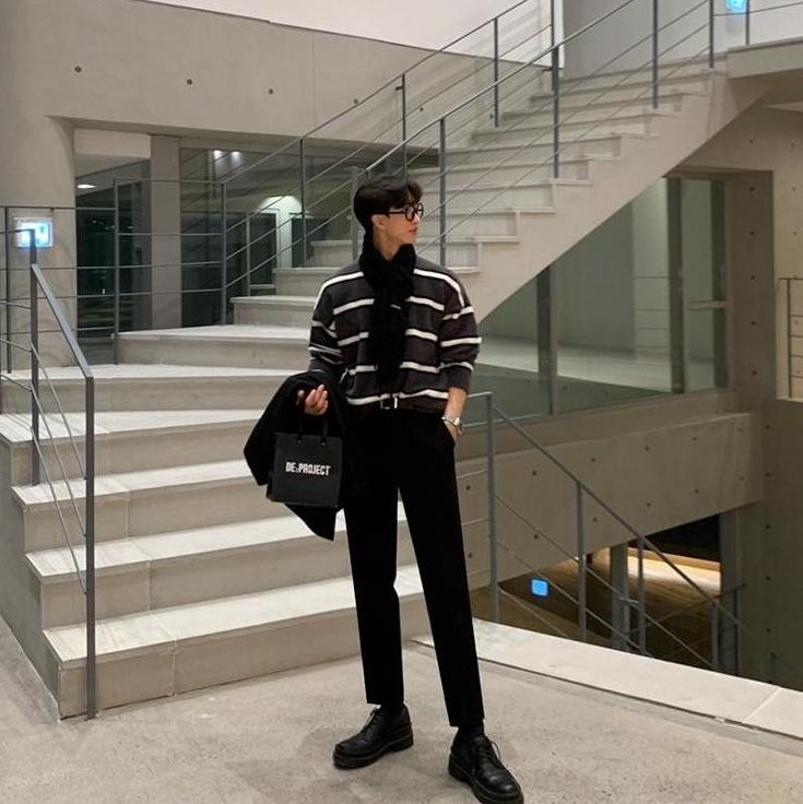 Luxury Striped Knit Sweater In Mink Fleece