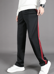 Black Double Red Striped Pants