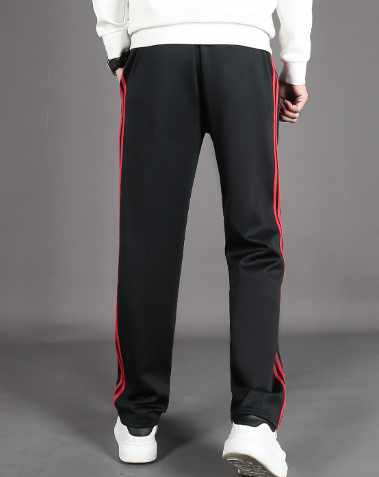 Black Double Red Striped Pants