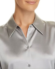 Metallic Grey Long Sleeves Shirt