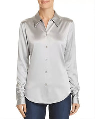 Metallic Grey Long Sleeves Shirt