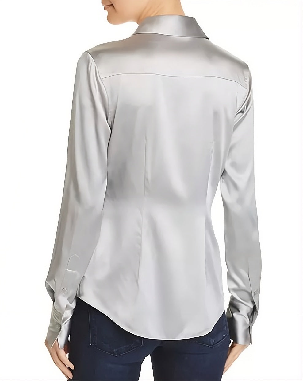Metallic Grey Long Sleeves Shirt