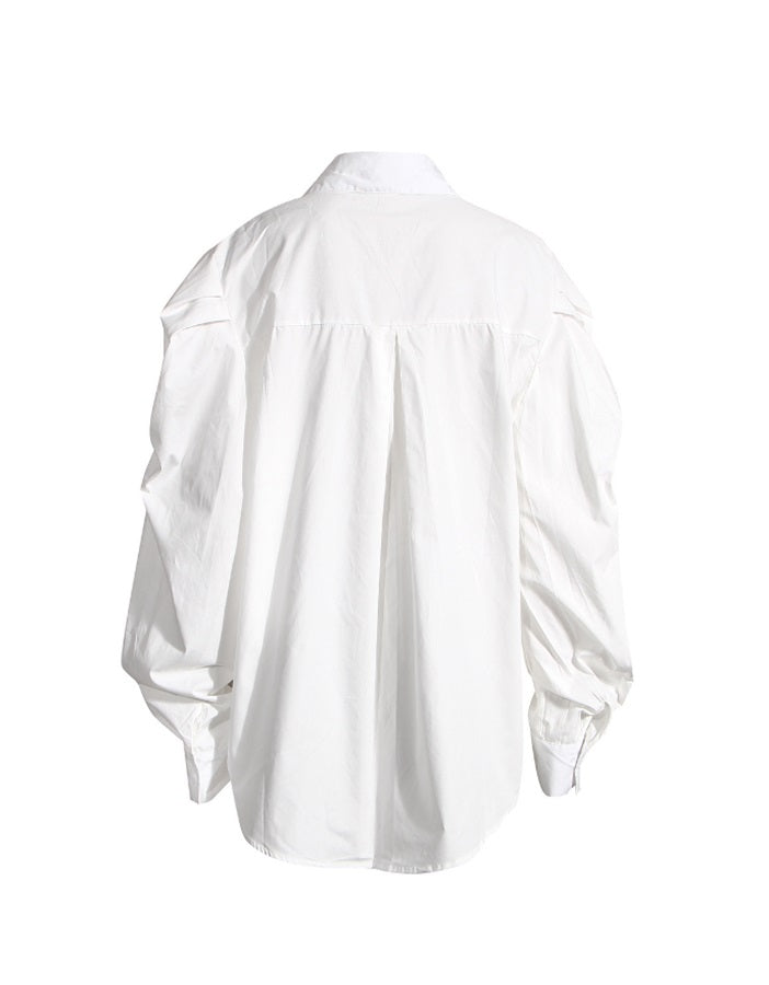 White Puffed Sleeve Shirt
