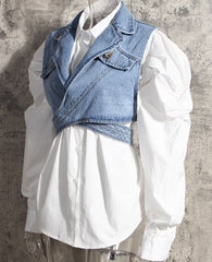 White Puffed Sleeve Shirt